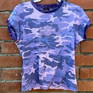 Vintage Y2K Harley Davidson T-Shirt in Camo